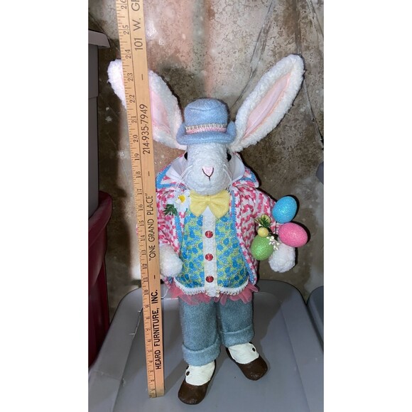 KAREN DIDION Cottontail Collection Mr. Easter Blue Bunny Rabbit Spring 26" Tall - Picture 10 of 14